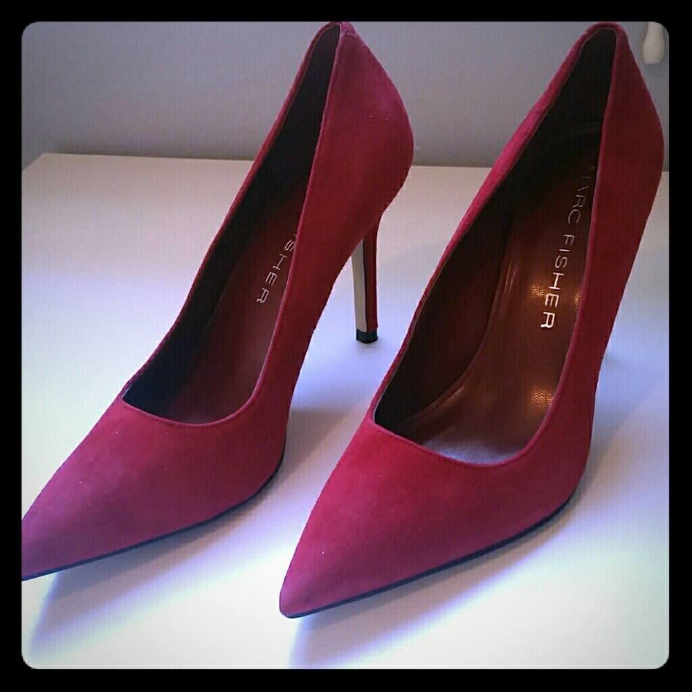 Red Suede Pumps